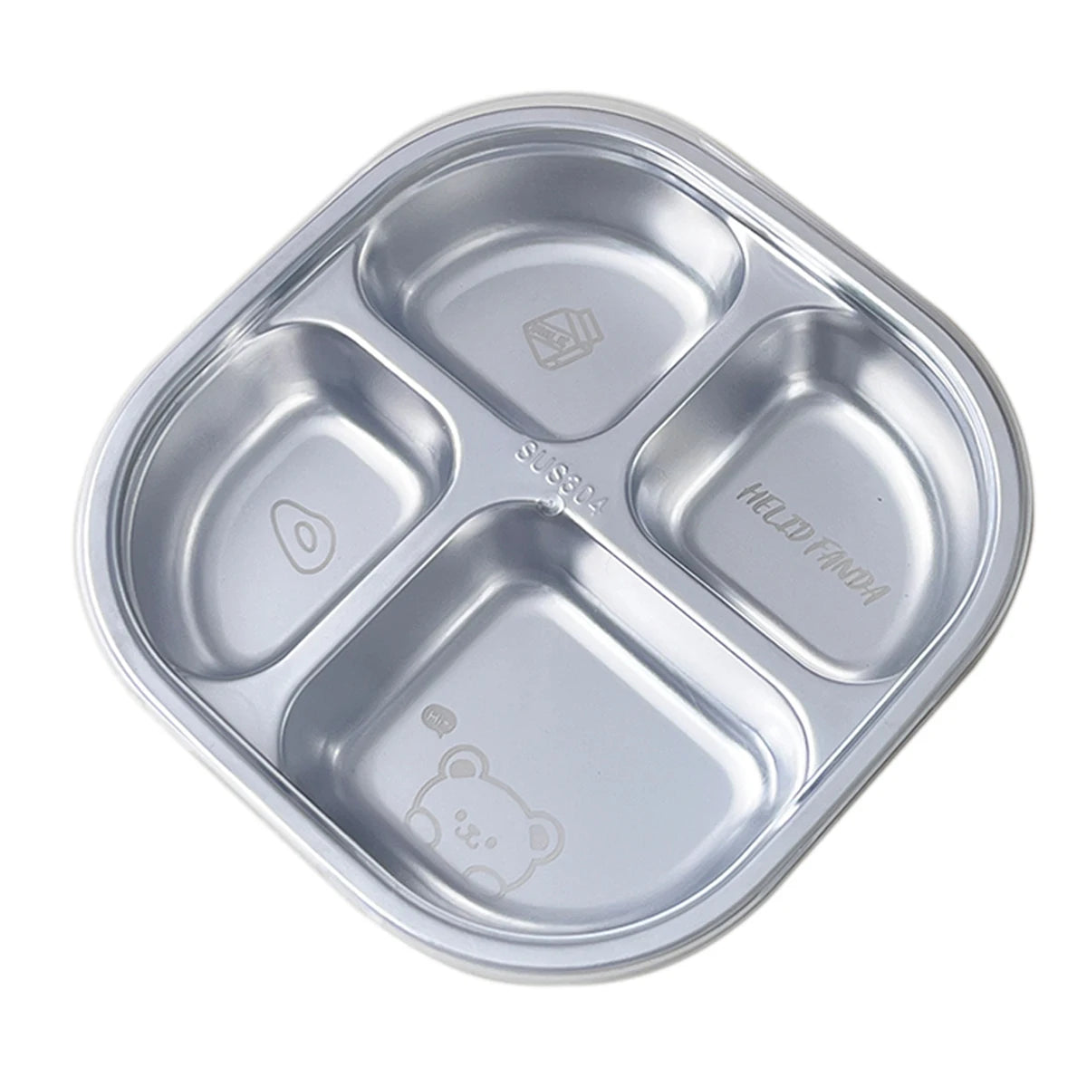 Assiette en Inox Divisée en 3 ou 4 Parties