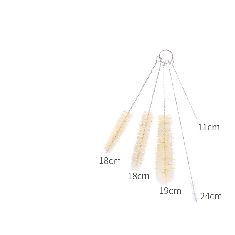 Lot de Goupillon en Inox, Poils naturels et Nylon