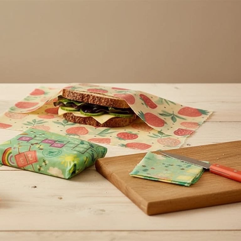 BeeWrap - Lot de 3 Papiers d'Emballage de Cuisine Ecologique