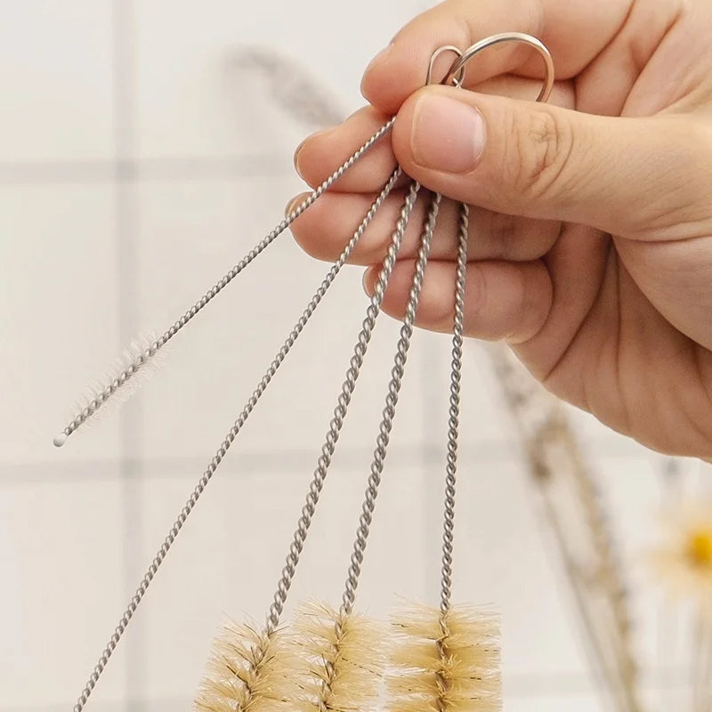 Lot de Goupillon en Inox, Poils naturels et Nylon