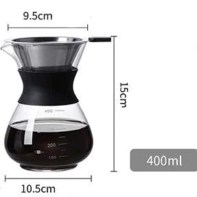 Machine à Café Slow-life en Verres avec Filtre en Inox