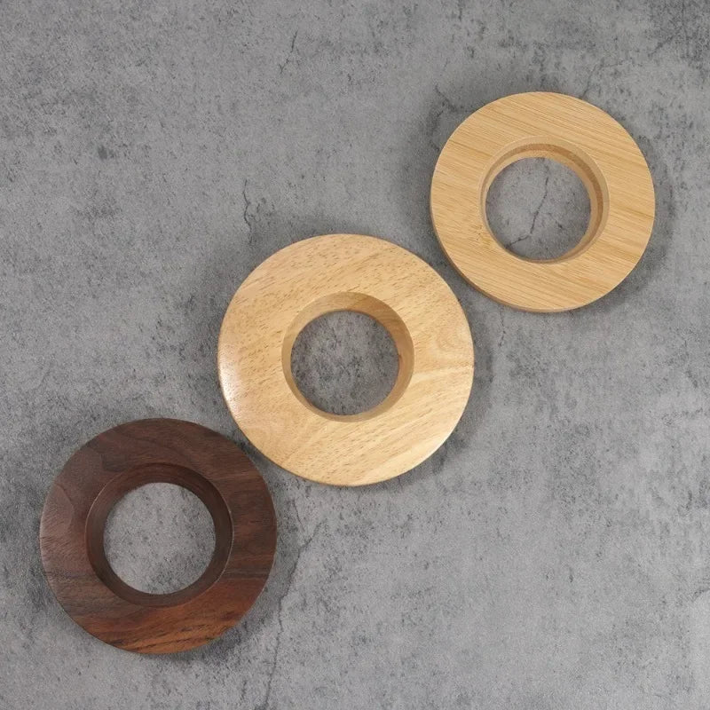 Porte-Filtre à Café en Céramique ou Verre en Bois