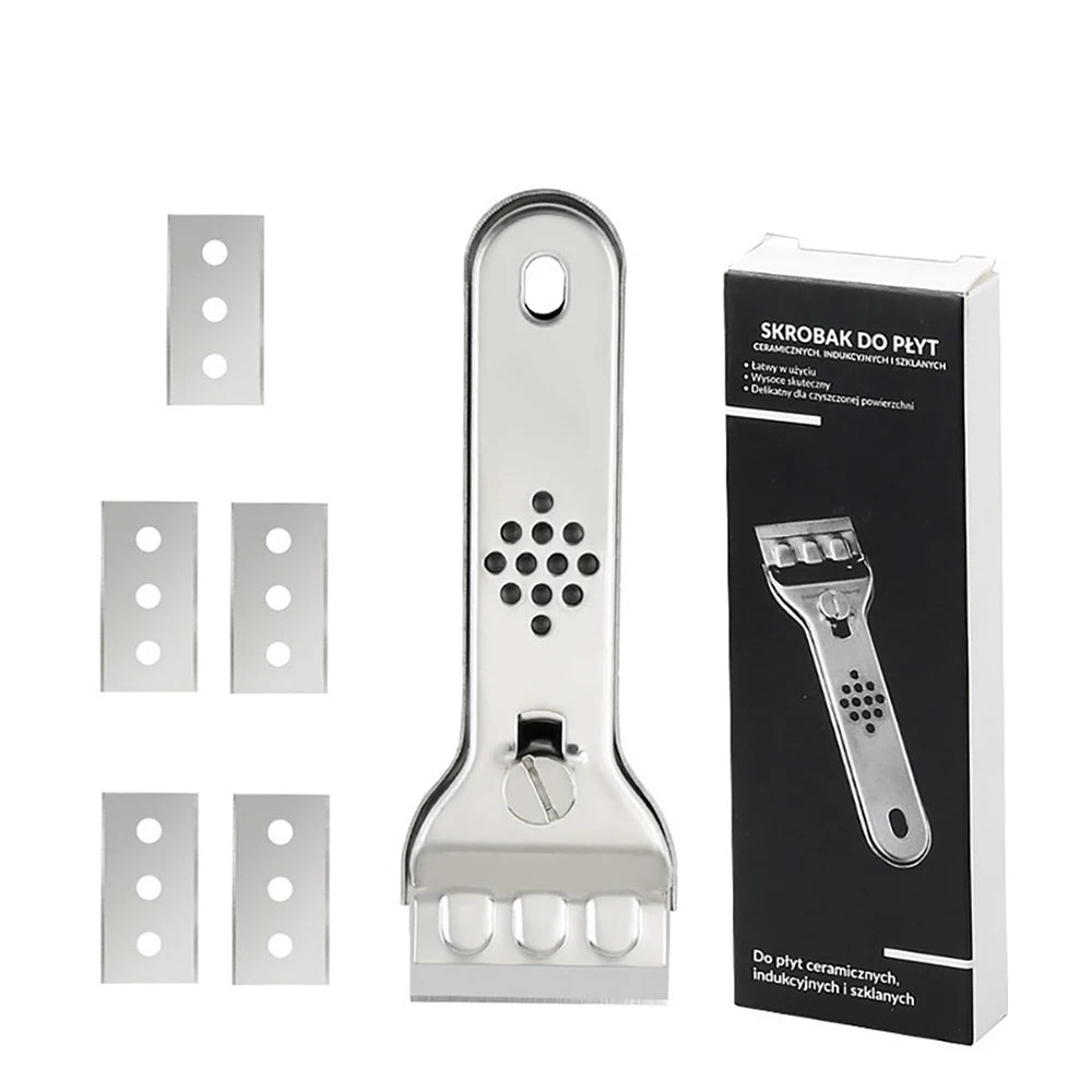 Grattoir en Inox Spécial Plaques de Cuisson Rechargeable