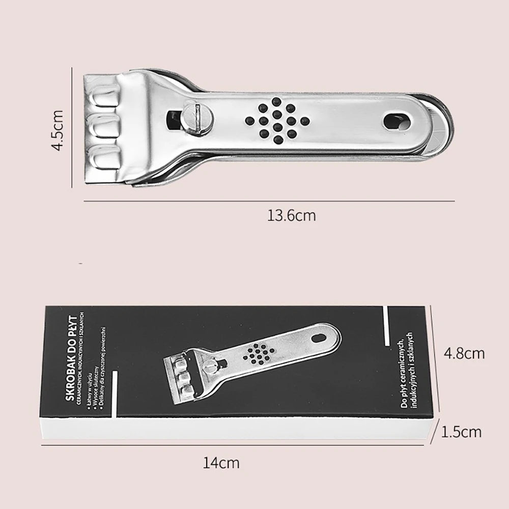 Grattoir en Inox Spécial Plaques de Cuisson Rechargeable
