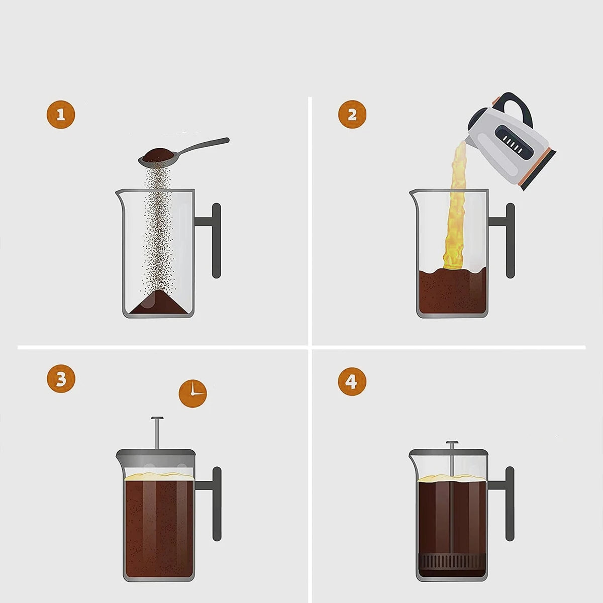 Cafetière/Théière Presse en Inox