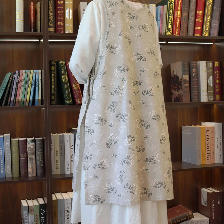 Tablier Japonais en Coton Motif Fleuris