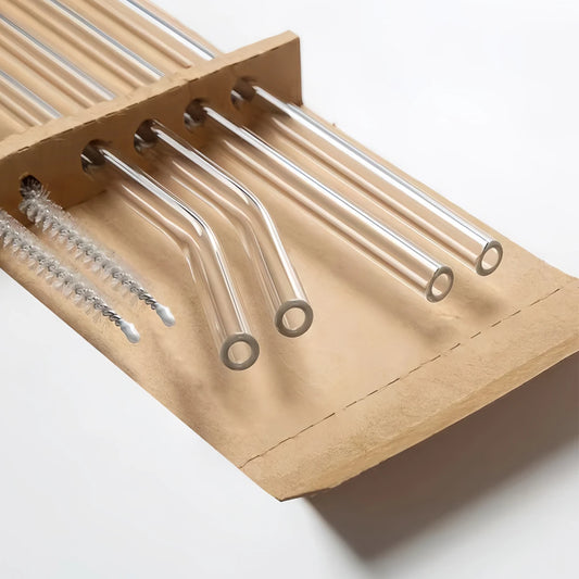 Pailles en Verre Réutilisables et leur Goupillon - Longueur : 25 cm