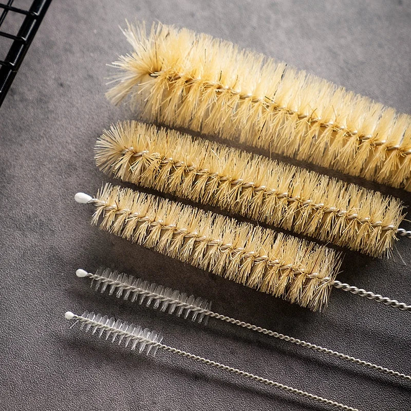 Lot de Goupillon en Inox, Poils naturels et Nylon