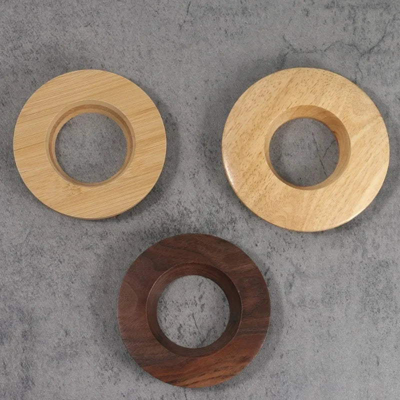 Porte-Filtre à Café en Céramique ou Verre en Bois