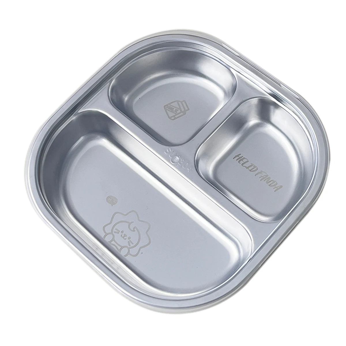 Assiette en Inox Divisée en 3 ou 4 Parties