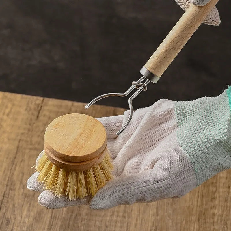 Brosse à Récurer avec Manches - Brosse en Fibres Naturelles au Choix : Crin de Cheval, Sisal, Plastic ou Fibre de Coco