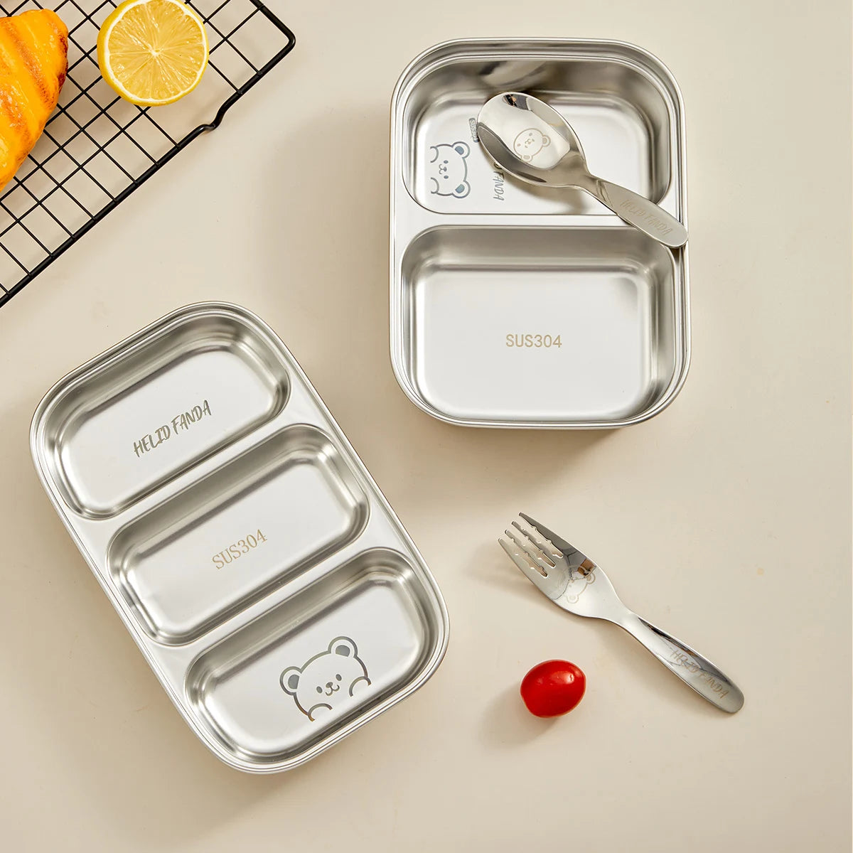 Assiette en Inox - 2 ou 3 Parties