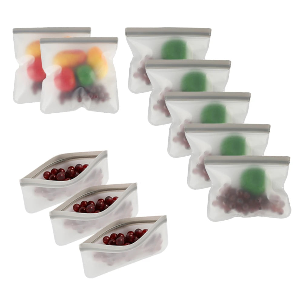 Lot de 10 pièces de Sacs de Conservation et Congélation Réutilisables