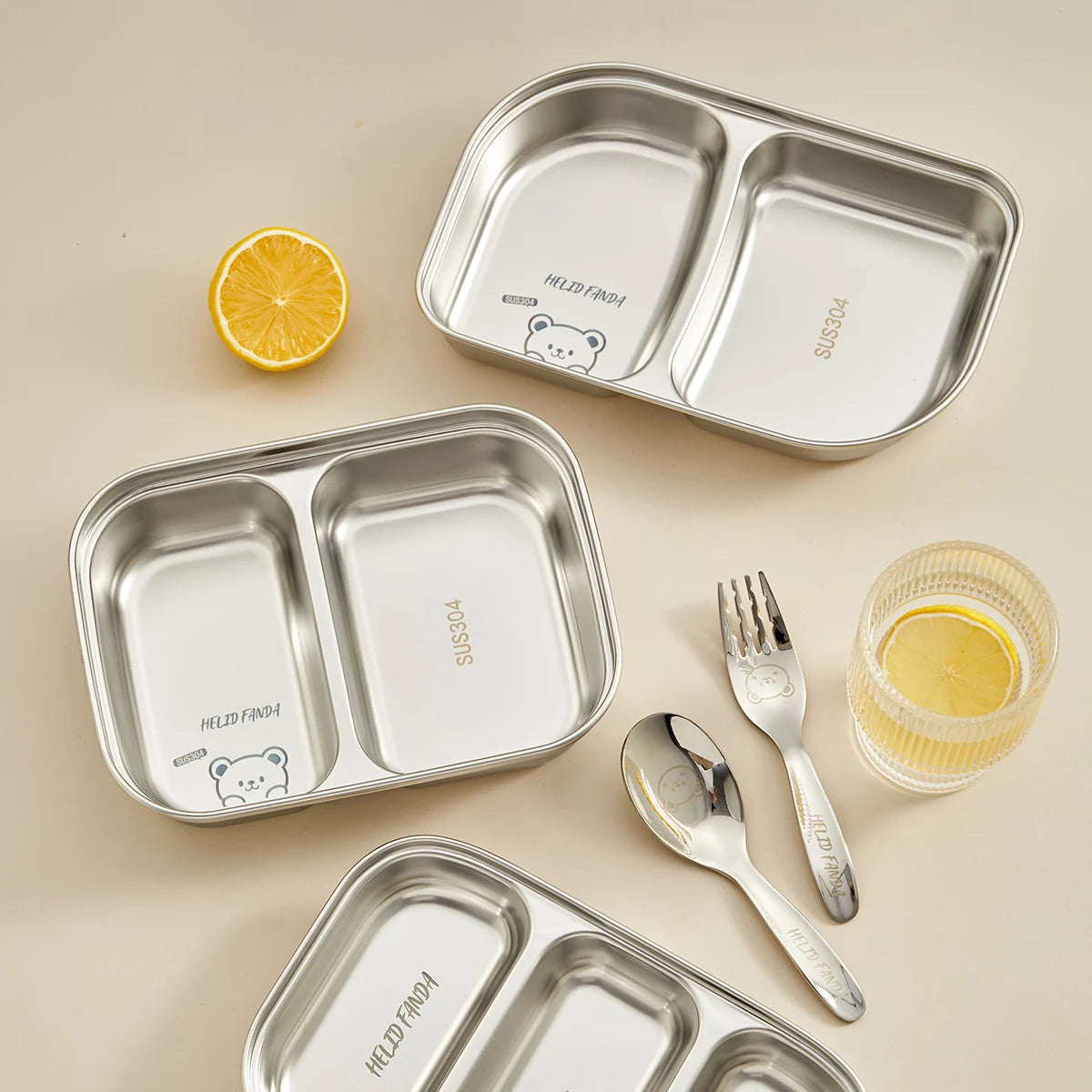 Assiette en Inox - 2 ou 3 Parties