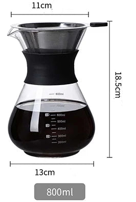 Machine à Café Slow-life en Verres avec Filtre en Inox