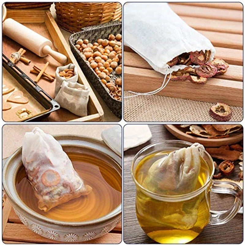 Lot de 50 - 25 - 10 Sachets de Thé ou Décoction Réutilisables