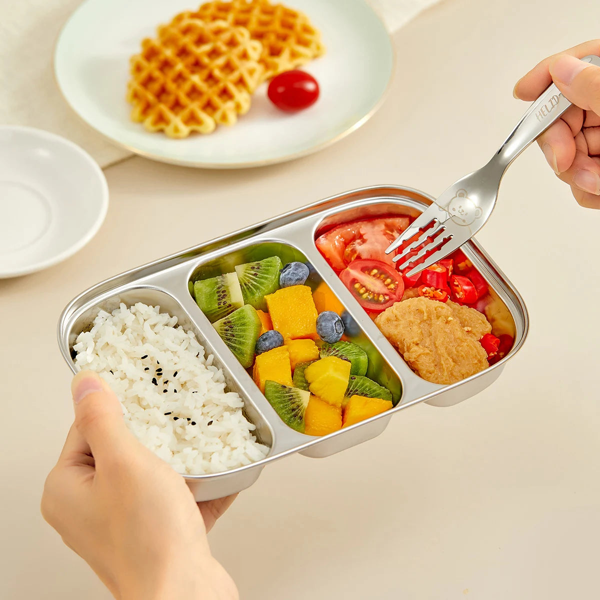 Assiette en Inox - 2 ou 3 Parties