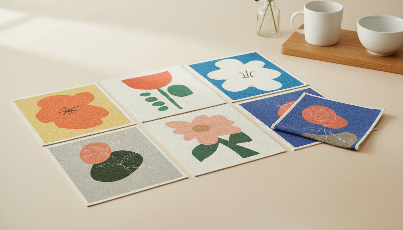 Torchons Suédois Super absorbants Réutilisables et Lavables en Cellulose Douce Biodégradable