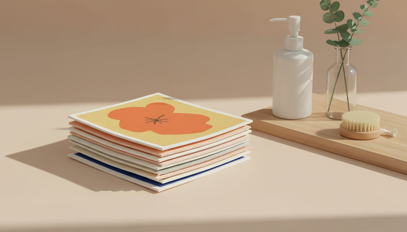 Torchons Suédois Super absorbants Réutilisables et Lavables en Cellulose Douce Biodégradable